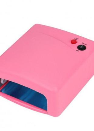 Лампа для манікюру із таймером zh-818. колір: рожевий5 фото