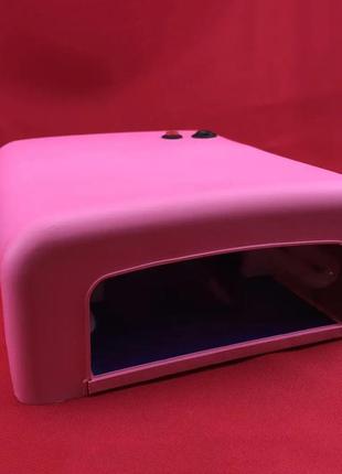 Лампа для манікюру із таймером zh-818. колір: рожевий3 фото