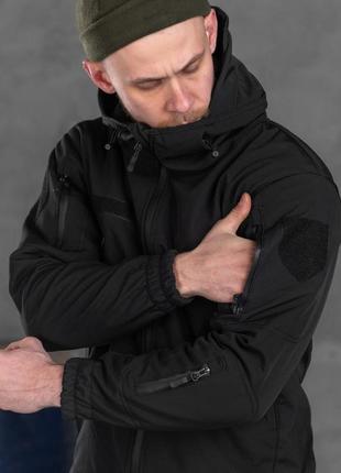 Куртка тактическая камуфляжная водоотталкиваюзая black , весенняя армейская куртка чёрная .8 фото