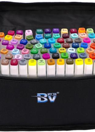 Cкетч маркеры двусторонние набор 80 цветов в сумке bv800-803 фото