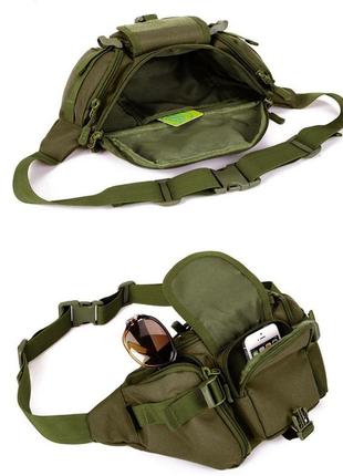 Сумка поясна тактична / чоловіча сумка на пояс / армейська сумка. колір: зелений8 фото