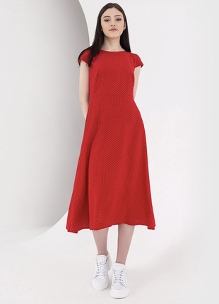 Літнє червоне плаття в горошок від vovk