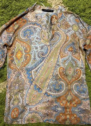 Блуза тоненькая , орнаменты пейсли , zara оригинал