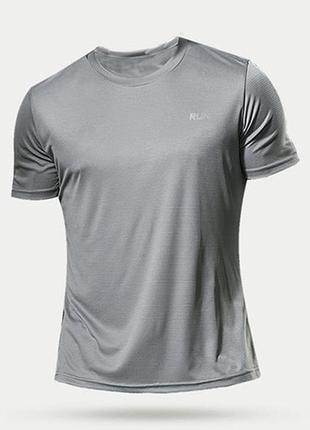 Сіра спортивна футболка run l mieyco сірий3 фото