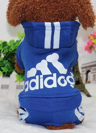 Спортивний костюм для собак pet style "adidog" синій
