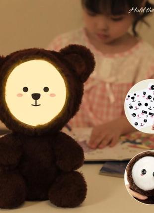 Детский светильник игрушка-лампа в виде мишки и зайца c bluetooth ночник-колонка2 фото