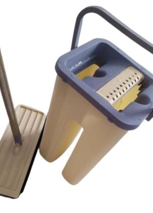 Швабра ледащо тріумф з автоматичним віджимом flat mop, комплект швабра+відро4 фото