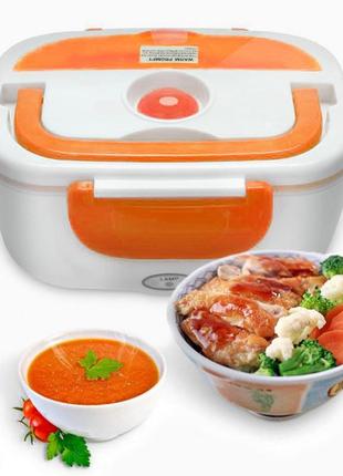 Электрический ланч-бокс для еды electronic lunchbox с подогревом 40 вт orange1 фото