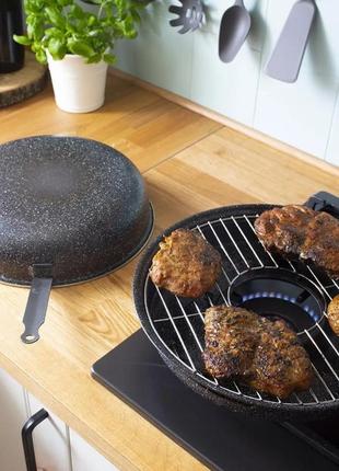 Сковорода гриль-газ benson bn-803 с антипригарным мраморным покрытием