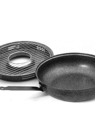 Сковорода гриль-газ benson bn-803 с антипригарным мраморным покрытием