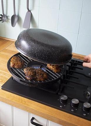 Сковорода гриль-газ benson bn-803 с антипригарным мраморным покрытием