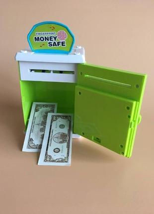 Скарбничка дитячий сейф з кодовим замком і купюропріємником для паперових грошей і монет.5 фото