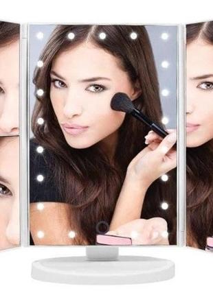 Дзеркало потрійне з сенсорним екраном та збільшувачем, led дзеркало magic makeup mirror2 фото