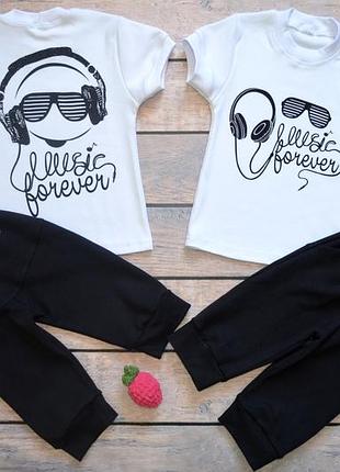 ✔ крутой костюм для мальчиков и девочек "music forever" (рост 74-80, 80-86, 86-98, 98-110, 110-116)