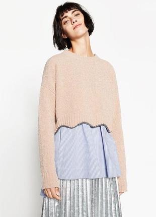 Вкороченний светр з блиском, кроп, ажурний zara