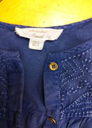 Легкий комбінезон джинсовий ромпер з вишивкою october casual раз.50-52-545 фото