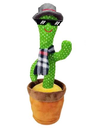 Танцюючий кактус, повторює голоси, звукові та світлові іграшка повторюшка кактус зелений3 фото
