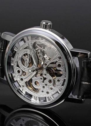Женские часы winner silver ii, механические, с кожаным ремешком, минеральное стекло device clock6 фото