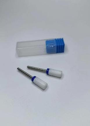 Фреза керамическая насадка цилиндр для маникюра, синяя1 фото