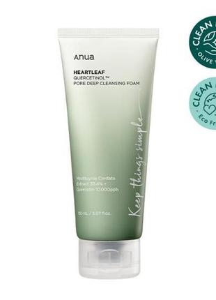 Гель-пінка для вмивання з янтарною кислотою anua heartleaf succinic moisture cleansing foam 150 мл3 фото