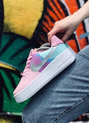 Шикарні кросівки nike air force 1 pink кроссовки найк af-17 фото