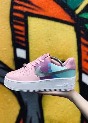 Шикарні кросівки nike air force 1 pink кроссовки найк af-18 фото