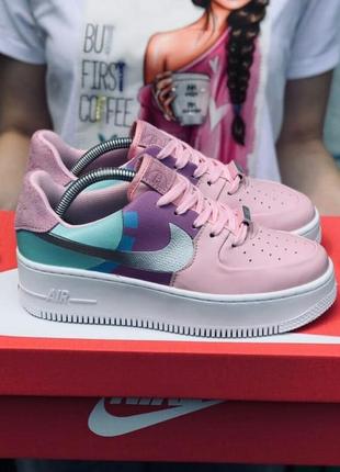 Шикарні кросівки nike air force 1 pink кроссовки найк af-1