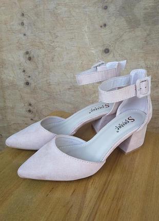 Стильные замшевые туфли босоножки seastar blue