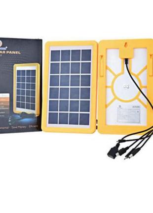 Портативний зарядний пристрій від сонячної батареї ep-0902 5в1 6v-3w usb для телефону, планшета, павербанка6 фото