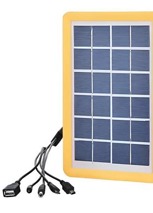 Портативний зарядний пристрій від сонячної батареї ep-0902 5в1 6v-3w usb для телефону, планшета, павербанка2 фото