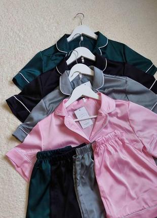 Жіночий шовковий комплект з шортами 42р рожевий3 фото