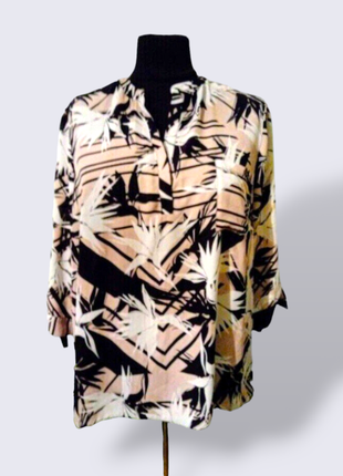 Блузка туника рубашка в принт из искусственного шифона