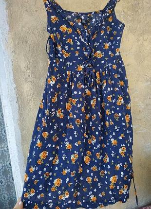 Очень красивое милое платье сарафан в цветочек