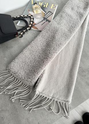Крутой теплый серый шарфик тедди3 фото
