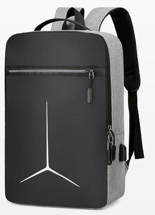 Рюкзак городской usb 1285 black grey