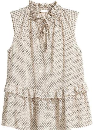 Блуза світло-бежева в принт h&m