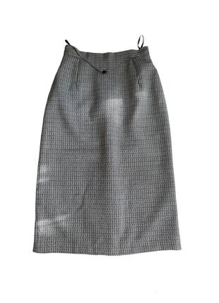 Юбка карандаш серая классическая юбка меди трапеция с разрезом2 фото