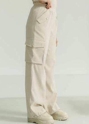Молодіжні вельветові брюки карго з кишеня із якісної італьйської тканини 42-52 розміри різні кольори бежеві