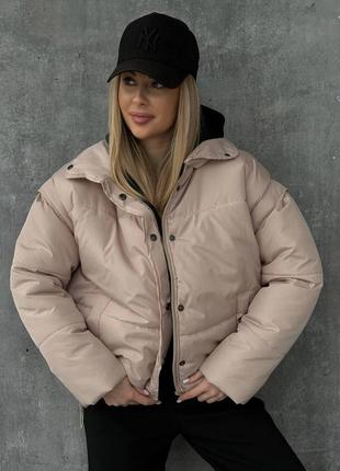 Очень крутая теплая женская трендовая объемная куртка-жилетка /зима-весна 😍5 фото