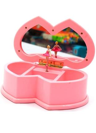 Рожева механічна музична шкатулка скринька барбі/ barbie з балериною💖2 фото
