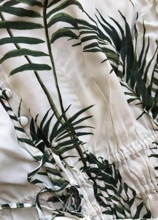 Блуза h&m на пуговицах пальмовый лист6 фото