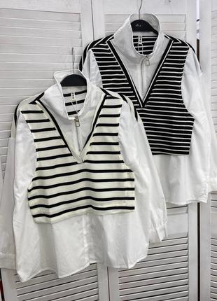 Сорочка комбінована.
розмір оверсайз 42-46
котон