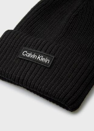 Calvin klein чоловіча чорна вовняна шапка оригінал