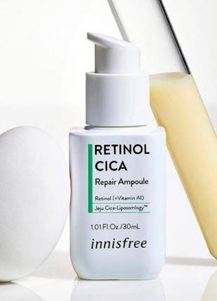 Innisfree retinol cica repair ampoule 1 ml ампульная сыворотка центелла ретинол2 фото