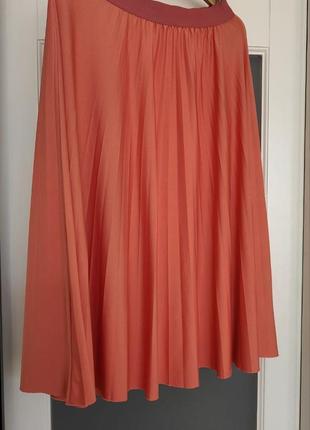 Стильная фирменная очень красивая легкая юбка миди esprit плиссе