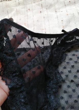 Трусики сердечки черные