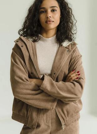 Молодежная вельветовая куртка короткая из качественной итальянской ткани 42-52 размеры разные цвета коричневая1 фото