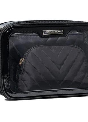 3 в 1 косметичка 3-piece makeup bag black victoria’s secret5 фото