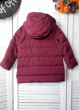 Куртка пуховик бордового кольору на дівчинку 4-5років 110см8 фото