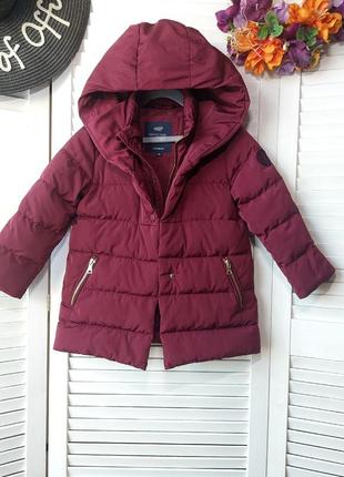 Куртка пуховик бордового кольору на дівчинку 4-5років 110см3 фото